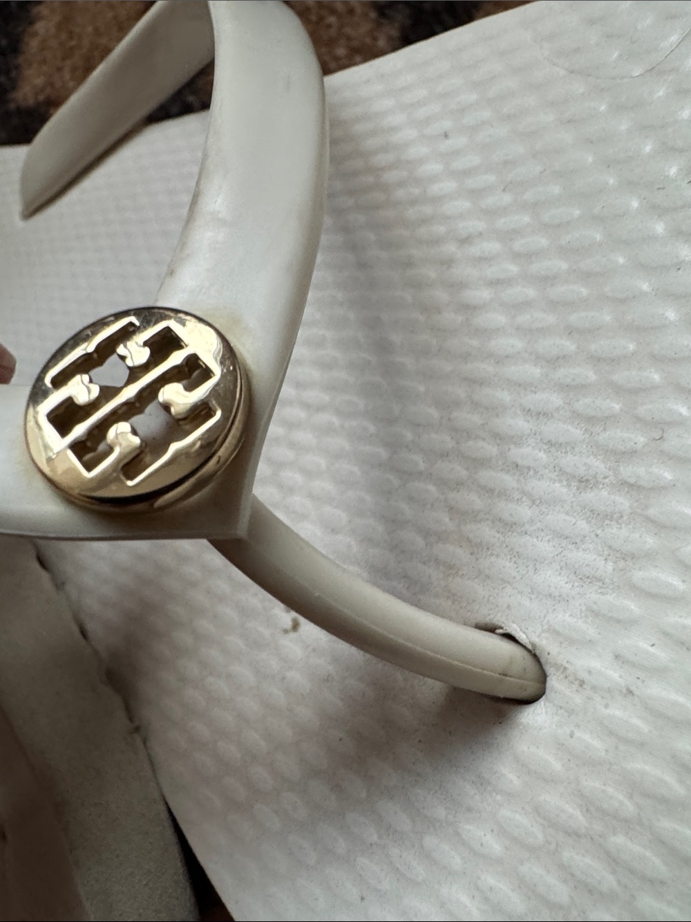 Tory Burch White Logo Flip Flop Sandals - Picture 6 of 11